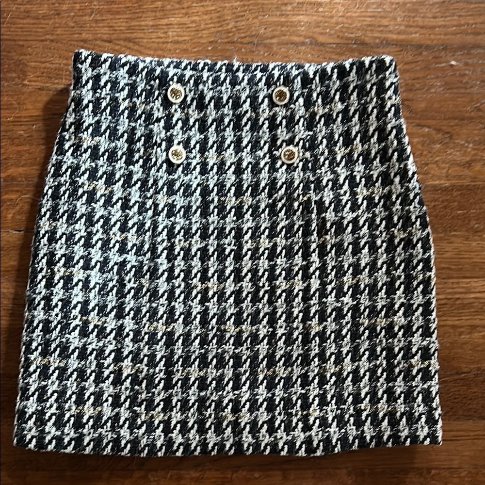 Sandro Paris Black and White Houndstooth Skirt NWT size s